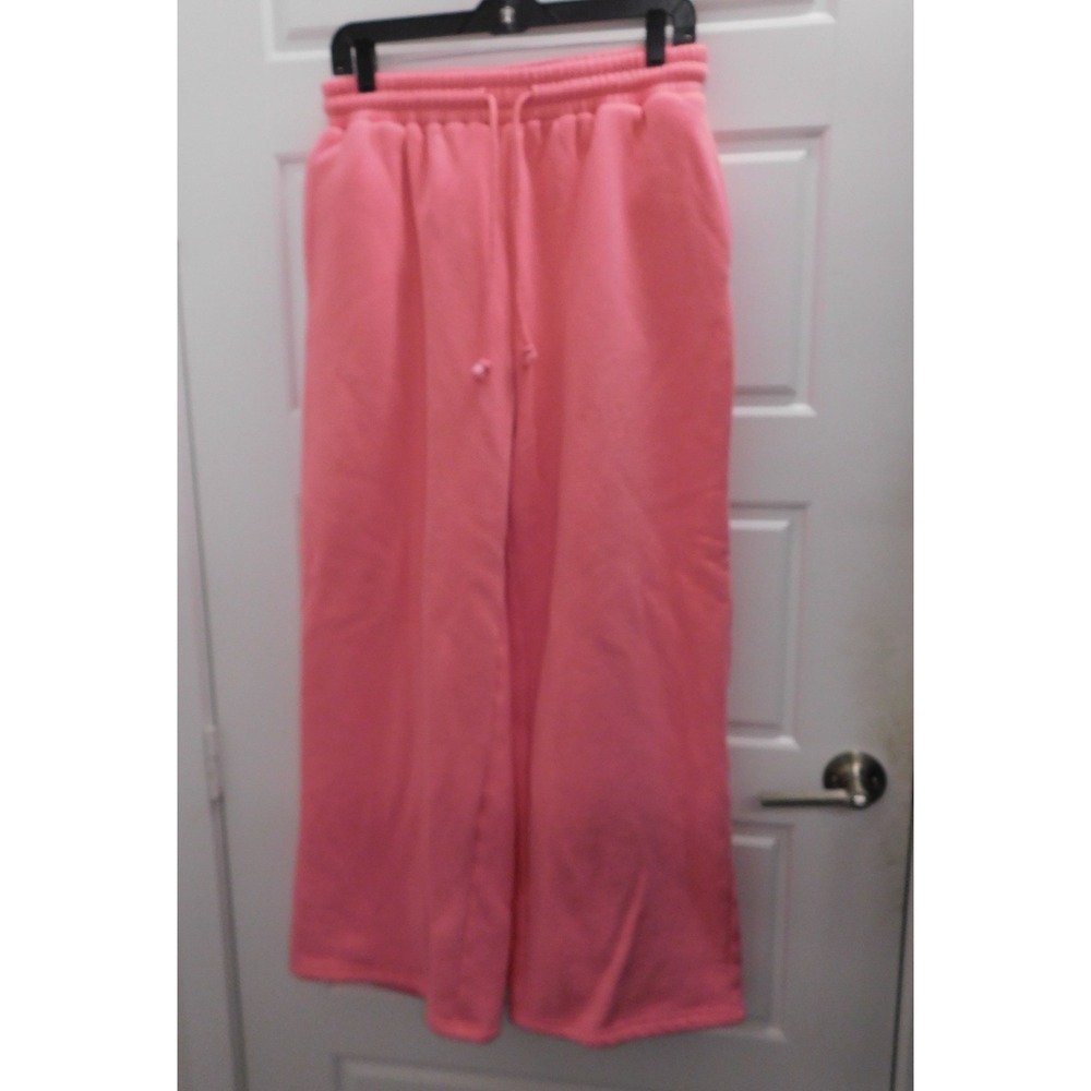 Sunkissed Pink Wide‎ Leg Sweatpants 100% Cotton sz L
